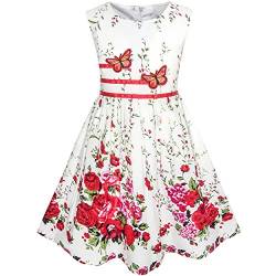 Sunny Fashion Mädchen Kleid Schmetterling Blume Trägerkleid Party Gr. 110, Size: 6 von Sunny Fashion