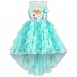 Sunny Fashion Mädchen Kleid Wassergrün Meerjungfrau Prinzessin Stickerei Gefaltet Tüll Gr. 134 von Sunny Fashion