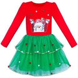 Sunny Fashion Mädchen Kleid Weihnachten Weihnachtsmann Langarm Party Kleid Gr. 146 von Sunny Fashion