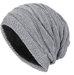 Sunnysnow Beanie Mütze,Strickmütze,Slouch Wintermütze für Herren Damen,Warme Winter Mütze mit Fleece Innenfutter Skull Cap von Sunnysnow