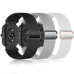 Dehnbare Nylon-Uhrenarmbänder, kompatibel mit Woneligo Smartwatch, 2 Packungen weiche elastische Bänder für Fitbit H56/ENOMIR ID208BT/Milouz IDW19 Uhr für Damen und Herren. von Sunnyson