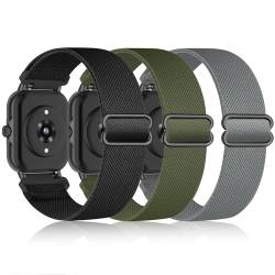 Dehnbare Nylon-Uhrenarmbänder, kompatibel mit Woneligo Smartwatch, 2 Packungen weiche elastische Bänder für Fitbit H56/ENOMIR ID208BT/Milouz IDW19 Uhr für Damen und Herren. von Sunnyson