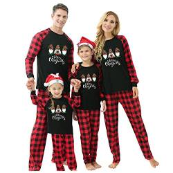 Adventskalender 2022 Weihnachtspyjama Familie Set Damen Herren Kinder, Weihnachts Schlafanzug mit Motiv GNOME Weihnachten 3D Gedruckt Pyjamas Set Ugly Christmas Langarm Nachtwäsche Hausanzug von Sunnyuk