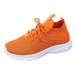 Damen Sneaker Weiss Plateau Laufschuhe Sportschuhe Sale Retro Schuhe Frauen Elegant Flach Casual Plattform Freizeitsportschuhe Sportlich Joggen Halbschuhe von Sunnyuk