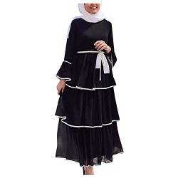Damen Sommer Damen Muslim Islam Ventilative Abaya Langes Kleid Maxi Kleider Damen Langes Muslimisches Gebet Solid Sommerkleid Damen Mit Rundhalsausschnitt Sommerkleid von Sunnyuk