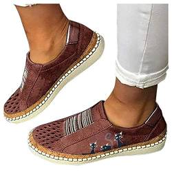 Freizeitschuhe Damen Stoff Leicht Flache Schuhe Atmungsaktive Stoffschuhe Elegante Frauen Schnürhalbschuhe Laufschuhe Sommer Herbst Outdoor Walkingschuhe Laufschuhe Halbschuhe von Sunnyuk