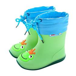 Gummistiefel Kinder 24 Baby Sommer Mode Stiefel Wasserdicht Rutschfeste mit Kordelzug Kurze Soft Kinderstiefel Kleinkind-Regenstiefel Mädchen Jungen Tier-Cartoon-Muster-Gummistiefel Outdoor Boots von Sunnyuk