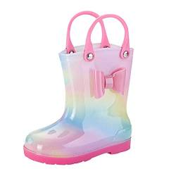 Gummistiefel Kinder Baby Sommer Wasserdicht Kinderstiefel Outdoor mit Kordelzug Mädchen Jungen Kurze Soft Boots Kleinkind-Regenstiefel Mode Rutschfeste Tier-Cartoon-Muster-Gummistiefel Stiefel von Sunnyuk