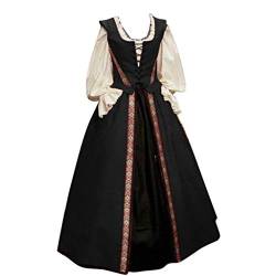 Mittelalter Kleidung Damen Mittelalterkleid Historisches Spitzenkleid Minikleid Vintage Steampunk Mittelalterkleid Cocktailkleid Party Kurzarm Kleidung Abendkleid Renaissance Kleid Röcke Dress von Sunnyuk