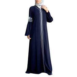 Muslimisches Abaya Damen Langarm Islamische Muslimisches Kleid Arabic Style Casual Dress Einfarbig Lange Ganzkörper Schlichtes Loses Gebet Robe Maxi Ramadan Kaftan von Sunnyuk