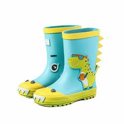 Regenstiefel Kinder Lederstiefel 36 Klassische Dinosaurier Regenstiefel PVC Gummi Wasserschuhe wasserdichte Regenstiefel Baby Cartoon Schuhe Kinder Gummistiefel mit Innenfutter für Jungen Mädchen von Sunnyuk