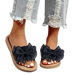 Sandalen Damen mit Absatz Frauen Bunte Blumen Flache Bunte Blumen Strand Hausschuhe Slip On Mode Hausschuhe Flache Offene Spitze Sommer Lässige Mode Sandalen Strand Hausschuhe Damenschuhe 40 Sneaker von Sunnyuk