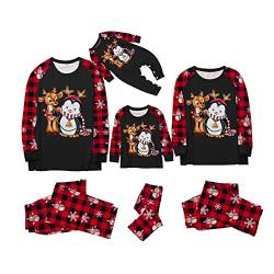 Schlafanzug Weihnachten Familie: Paare Damen Kinder Weihnachtspyjama Set Hose Tshirt Herren Jungen Mädchen Rundhals Nachthemd Hausanzug Outfit Weihnachtsanzug Home Kleidung Pyjamas Winter Damen von Sunnyuk