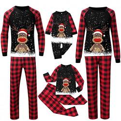 Schlafanzug Weihnachten Familie: Paare Damen Kinder Weihnachtspyjama Set Hose Tshirt Herren Jungen Mädchen Rundhals Nachthemd Hausanzug Outfit Weihnachtsanzug Home Kleidung Pyjamas Winter Herren von Sunnyuk