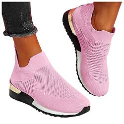 Schwarz Sneaker Damen Weiss 42 Plateau Schuhe Elegante Turnschuhe Sportschuhe Leichtgewichts Atmungsaktiv Walkingschuhe Frauen Cushion Flach Halbschuhe für Sporthalle Outdoor Jogging von Sunnyuk