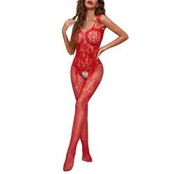 Sunnyuk Dessous Damen Sexy Curvy Reizwäsche Dessous Rot Unterwäsche Frauen Tanga Spitze Lingerie Women Sexy BH Damen mit Bügel Set Umstandsnachthemd G-String Sets Shapewear Bodysuit von Sunnyuk