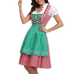 Sunnyuk Dirndl Damen Lang 48 Dirndl-Sets Damendirndl für Oktoberfest Festlich Bier Kostüm Dirndl-Komplettsets Dirndlkleid Beer Taverne Rockabilly Kurzarm Stillkleid Dirndlblusen Bühnenkleid für Damen von Sunnyuk