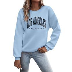 Sunnyuk Pullover Damen Herbst Sale Sweatshirt Ohne Kapuze Briefe Drucken Langarm Rundhals Pulli Winter Frauen Buchstaben Druck Locker Casual Oberteil Sport Streetwear Bluse Tops Kleidung Damen von Sunnyuk