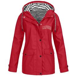 Sunnyuk Regenjacke Damen Wasserdicht Atmungsaktiv Lang Regenmantel Regenjacken Reißverschluss Dünn Windbreaker Laufjacke Leichte Wetterfest Jacke Regenponcho Outdoorjacke Mit Kapuze von Sunnyuk