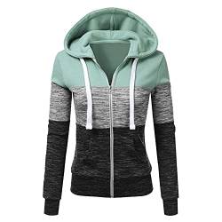 Sunnyuk Sweatjacke Damen mit Kapuze Jacke Zipper Hoodie Oversize Reißverschluss Übergangsjacke Herbst Winter Pullover Damen-Jacken Schwarz Winterjacke Kapuzenpullover Outdoorjacke Sportjacke von Sunnyuk