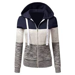 Sunnyuk Sweatjacke Damen mit Kapuze Jacke Zipper Hoodie Oversize Reißverschluss Übergangsjacke Herbst Winter Pullover Damen-Jacken Schwarz Winterjacke Kapuzenpullover Outdoorjacke Sportjacke von Sunnyuk