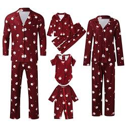 Sunnyuk Weihnachten Schlafanzüge für Familie, Matching Weihnachts Pyjamas Set für Family, Weihnachten Pjs Set für Erwachsene Kinder, Schlafshirt Oberteil mit Hirsch Aufdurck Hose Hausanzug Sleepwear von Sunnyuk