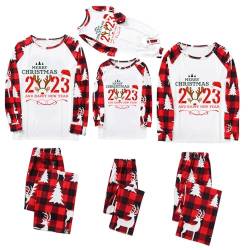 Sunnyuk Weihnachten Schlafanzüge für Familie Weihnachtspyjama Familie Set Matching Weihnachts Pyjamas Set Pjs Hausanzug für Erwachsene Kinder Schlafshirt Oberteil mit Hirsch Aufdurck Hose Sleepwear von Sunnyuk