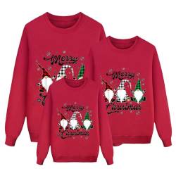 Sunnyuk Weihnachtspullover Familie Set Pullover Ugly Sweatshirt Pulli Familien Outfit Set Rentier Muster Bluse Top Weihnachtspullis Xmas Pulli Herren Damen Kinder Junge Mädchen Pärchen Winterpullover von Sunnyuk