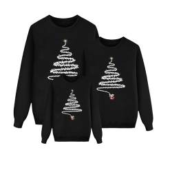 Sunnyuk Weihnachtspullover Familie Set Pullover Ugly Sweatshirt Pulli Familien Outfit Set Rentier Muster Bluse Top Weihnachtspullis Xmas Pulli Herren Damen Kinder Junge Mädchen Pärchen Winterpullover von Sunnyuk