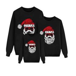 Sunnyuk Weihnachtspullover Familie Set Pullover Ugly Sweatshirt Pulli Familien Outfit Set Rentier Muster Bluse Top Weihnachtspullis Xmas Pulli Herren Damen Kinder Junge Mädchen Pärchen Winterpullover von Sunnyuk