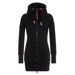 Sunnyuk Winterjacke Damen Sale Pullover Herbst Winter Hoodie mit Reißverschluss Lang Schwarz Zipper Übergangsjacke mit Kapuze Große Größen Herbstjacke Kapuzenjacke Angebote Des Tages Heute Jacken von Sunnyuk