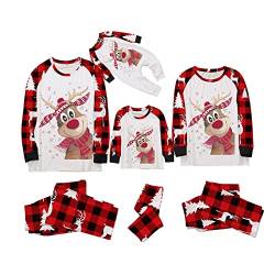 Weihnachtspyjama Familie Set: Schlafanzug Weihnachten Partner Damen Kinder Familien Outfit Set Hose Tshirt Herren Jungen Mädchen Rundhals Nachthemd Hausanzug Weihnachts Matching Pyjamas von Sunnyuk