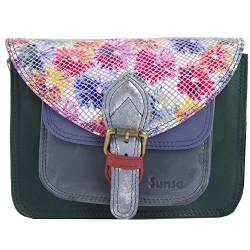 Sunsa Damen Ledertasche. Kleine Schultertasche. Bunte Umhängetasche. Leder Trachtentasche. Damentasche Crossbody Bag. Handtasche als Frauen Geschenkidee von Sunsa