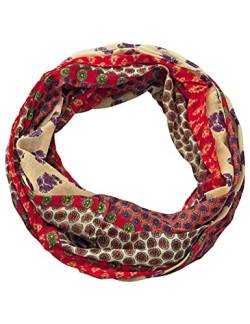 Sunsa Damen Loop Schal. 100% Baumwolle Schlauchschal für Frühlings/Sommer. Dünn Loopschal mit Blumen Design. Tücher und Schals als Frauen Geschenk(rot #1) von Sunsa
