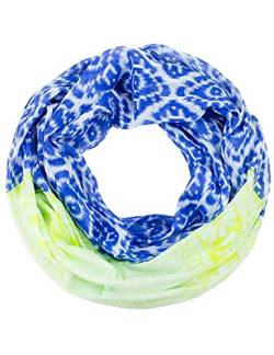 Sunsa Damen Loop Schal. 100% Baumwolle Schlauchschal für Frühlings/Sommer. Dünn Loopschal mit Blumen Design. Tücher und Schals als Frauen Geschenk (Blau/Grün #9) von Sunsa