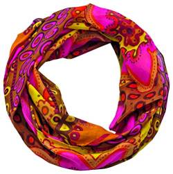 Sunsa Damen Loop Schal. 100% Baumwolle Schlauchschal für Frühlings/Sommer. Dünn Loopschal mit Blumen Design. Tücher und Schals als Frauen Geschenk (pink #12) von Sunsa