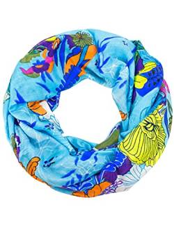 Sunsa Damen Loop Schal. 100% Baumwolle Schlauchschal für Frühlings/Sommer. Dünn Loopschal mit Blumen Design. Tücher und Schals als Frauen Geschenk von Sunsa