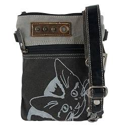 Sunsa Damen Tasche kleine Umhängetasche, Handtasche aus Canvas. Nachhaltige Produkte, Vintage Shoulder Bag, Schultertasche, Segeltuch Crossbody, Geschenkideen für Frauen, Katzenmotiv von Sunsa