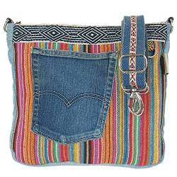 Sunsa Damen Umhängetasche aus Canvas & recycelte Jeans. Nachhaltige Boho Crossbody Bag. Schultertasche als Geschenkideen für Frauen/Mädchen von Sunsa