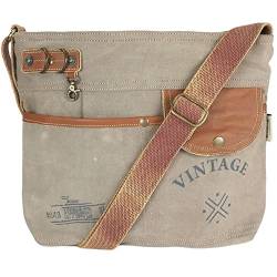 Sunsa Damen Umhängetasche. Crossover Bag mit Viele Fächern. Vintage- Retro Stil Schultertasche. Crossbody Tasche aus Canvas & Leder. von Sunsa