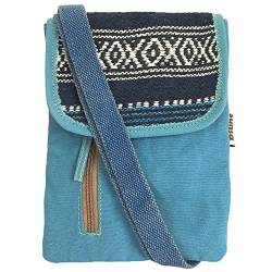 Sunsa Damen Umhängetasche. Crossover Handy Tasche aus Canvas/Leinwand & gestreifte Baumwolle. Kleine Messenger Bag mit mehreren Fächern von Sunsa