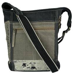 Sunsa Damen Umhängetasche. Die nachhaltige Crossbody Hobo Tasche ist aus 100% Baumwolle/Canvas & Leder. Große Stofftasche als Geschenkidee für Frauen von Sunsa