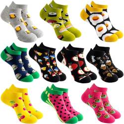 Sunvivid Damen Sneakers Socken Lustige Bunte Socken aus Baumwolle Sportsocken Lässig Kurzsocken Sneakersocken Kurze Knöchelsocken, Größe: 35-42, 10 Paar von Sunvivid