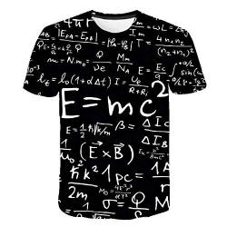 Physik Formel Mathematik T-Shirt 3D-Druck O-Ausschnitt Herren T-Shirts 3D Loose Streetwear T-Shirts Herren,5XL von Sunxciast