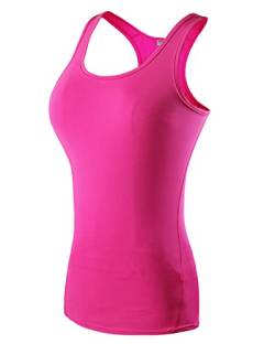 Damen Yoga Tank Tops Sport Tanktop Damen Atmungsaktive Shirts Schnell Trocknend Ärmellos Racerback Fitness Oberteil Pink S von Sunxia
