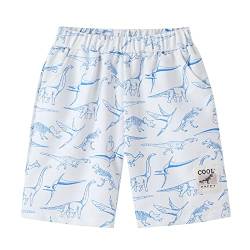 Shorts für Kinder Jungen Kurze Hose Sporthose kurz Atmungsaktiv Lässige Shorts für Den Sommer & Urlaube Weiß 110 von Sunxia