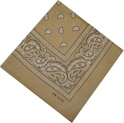 Schals & Tücher Bandana Halstuch Bikertuch Nickituch Kopftuch Baumwolle Mundschutz Piratentuch Beige von Sunzel