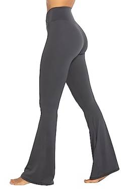 Sunzel Damen Leggings mit Bauchkontrolle, gekreuzter Taille und weitem Bein, GRAU, M von Sunzel