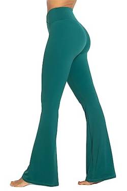 Sunzel Damen Leggings mit Bauchkontrolle, gekreuzter Taille und weitem Bein, Jaspis grün, X-Klein von Sunzel