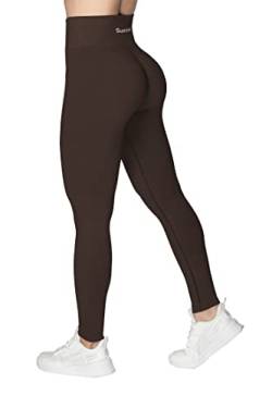 Sunzel Workout-Leggings für Frauen, kniebeugensicher, hohe Taille, Yogahose, 4-Wege-Stretch, butterweich, Seal Brown, L von Sunzel